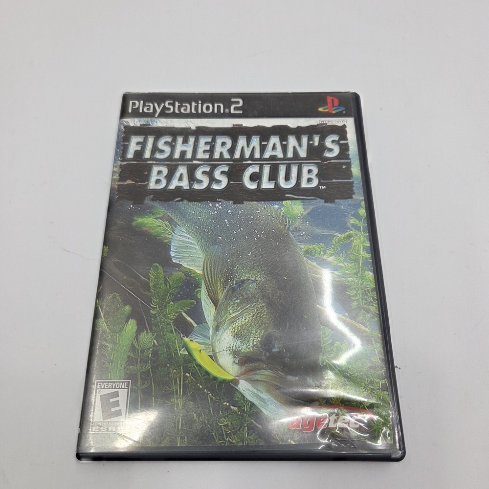 Fishermans Bass Club Sony PlayStation 2 PS2 Blue Bottom Disc CIB Complete